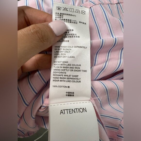 NWT Tox Tout A Coup Striped Cut Out Button Down Shirt size XS - Picture 13 of 14